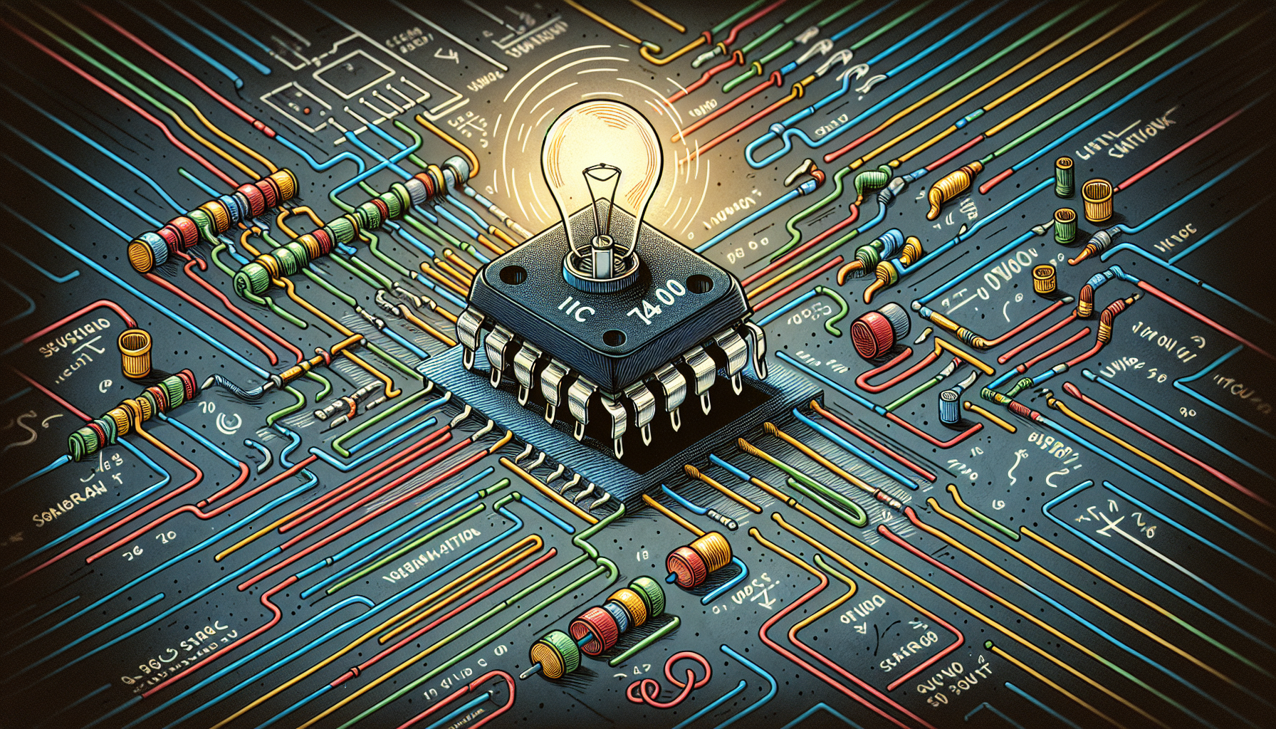 Circuit design with IC 7400