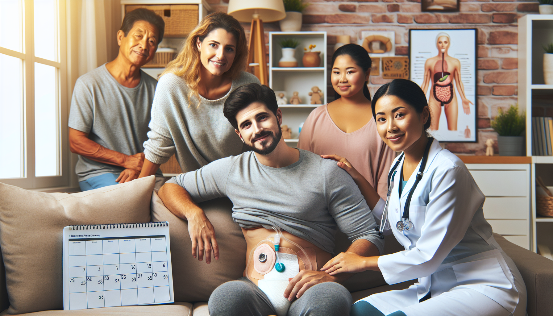 Illustration of life after colon cancer surgery