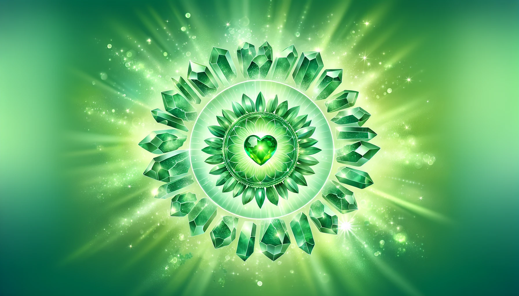 Illustration of heart chakra with green aventurine