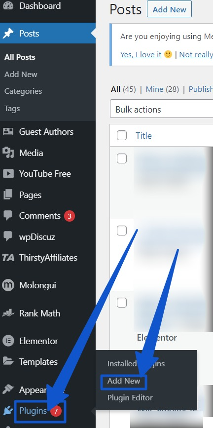 Add new plugins from your WordPress dashboard