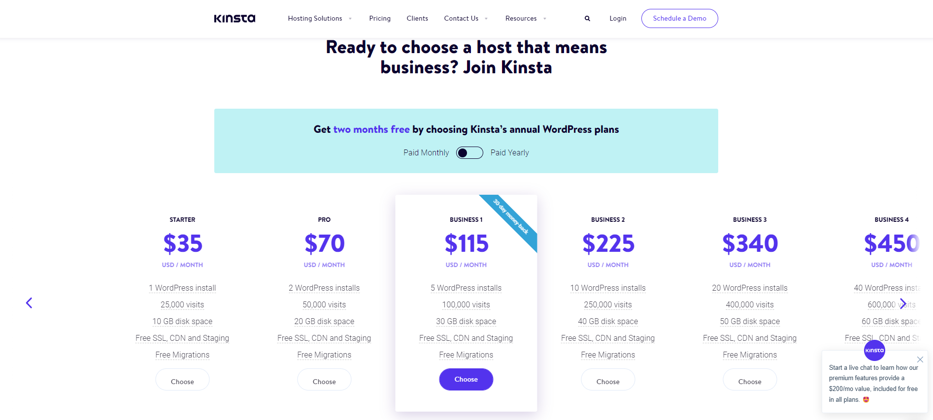 Kinsta Review - Kinsta business pricing plans