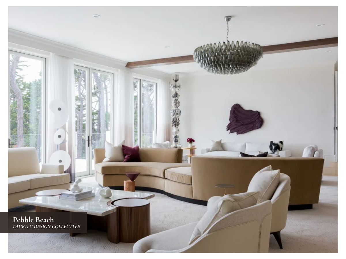 the living room in our Pebble Beach project