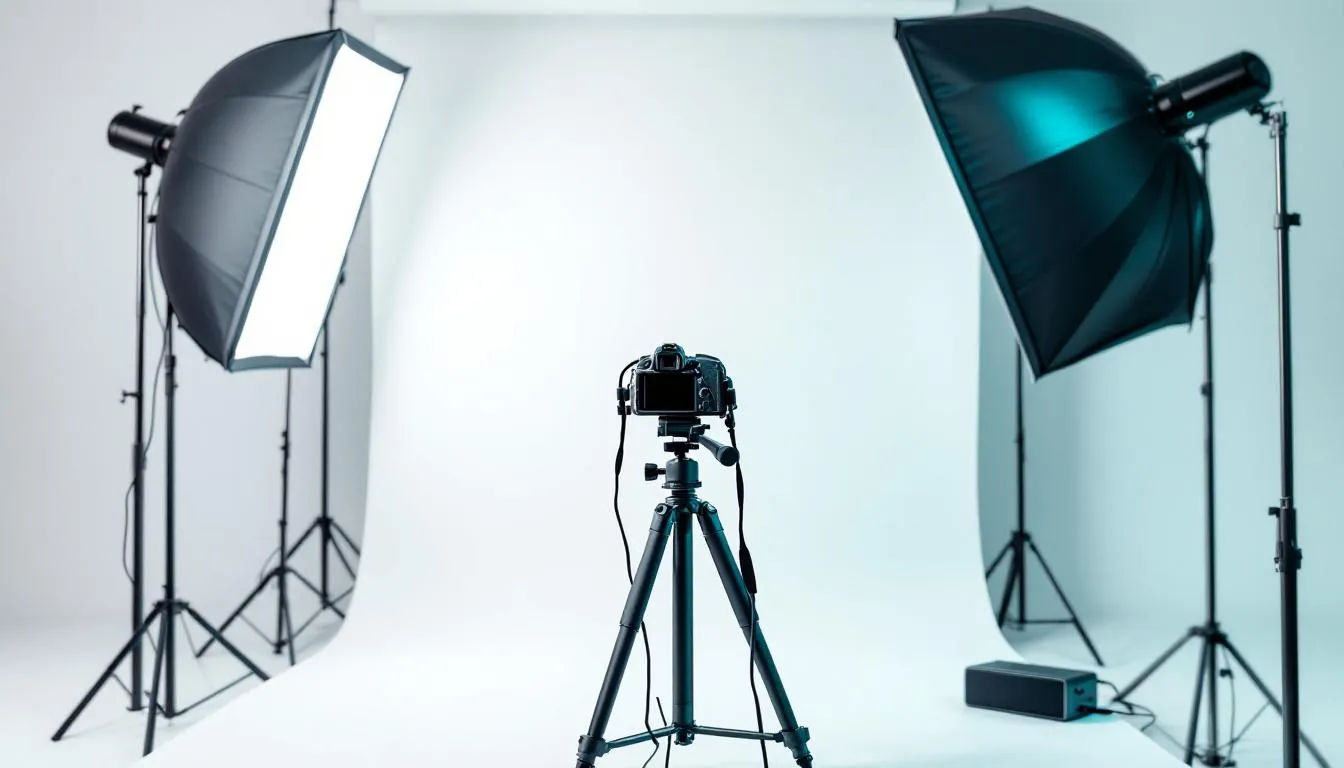 Préparer votre studio photo mobile avec des accessoires et un éclairage appropriés.