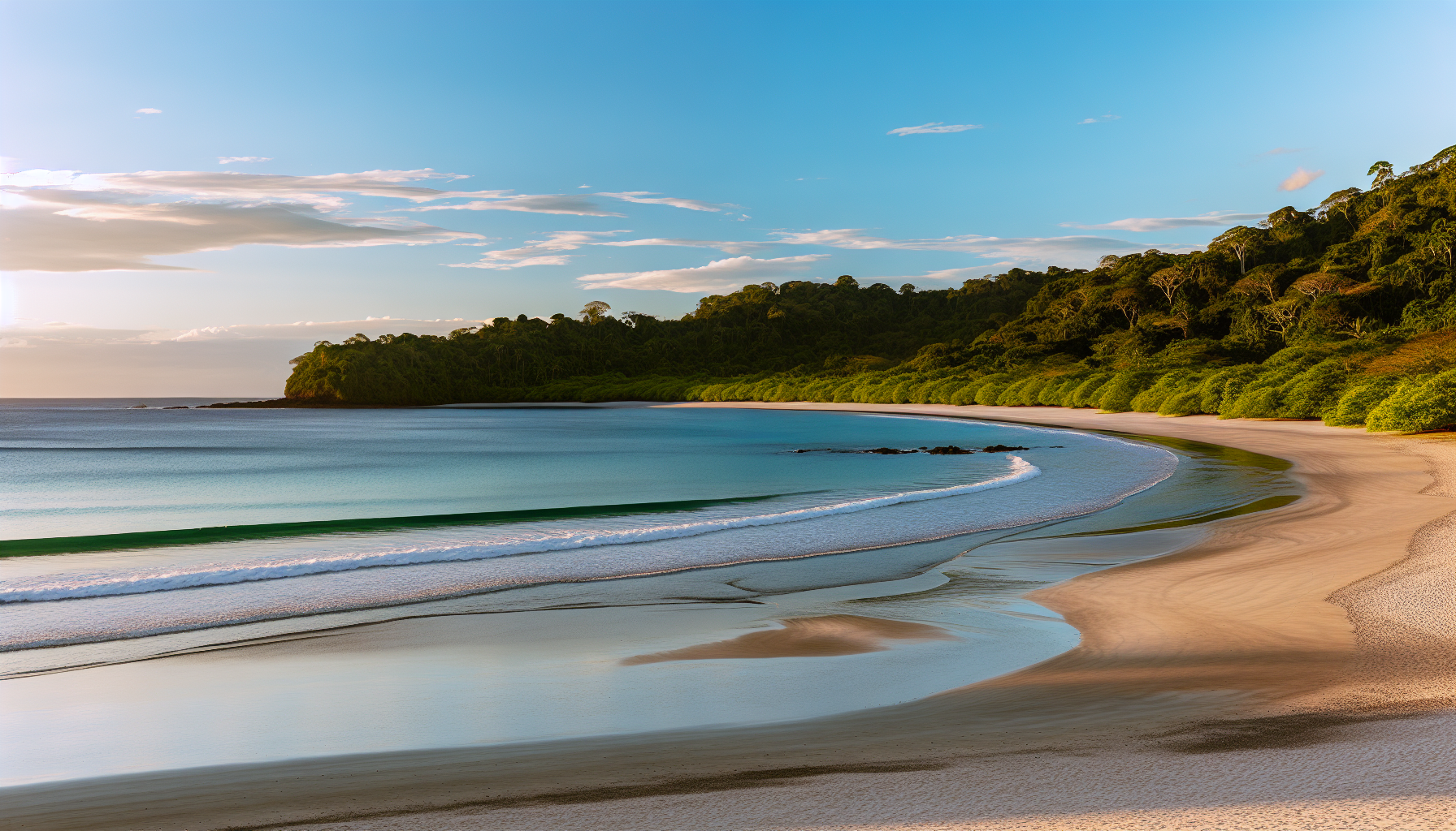 Serene Manuel Antonio Beach with lush forest backdrop