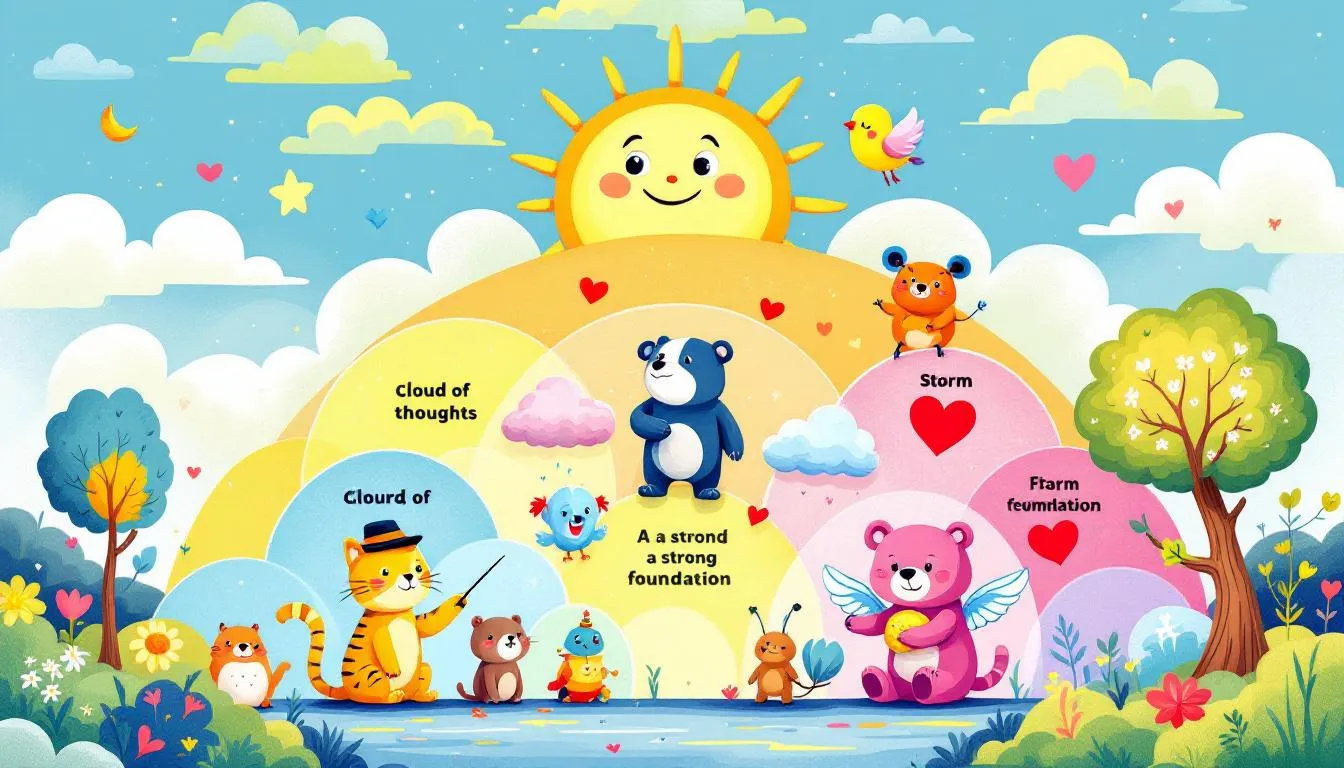 A fun and colorful chart displaying different types of metaphors for kids.