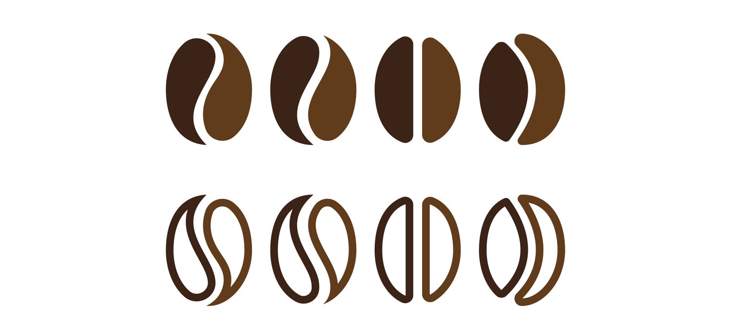 Turn the coffee bean into a modern shape or pattern, offering a sleek and contemporary feel
