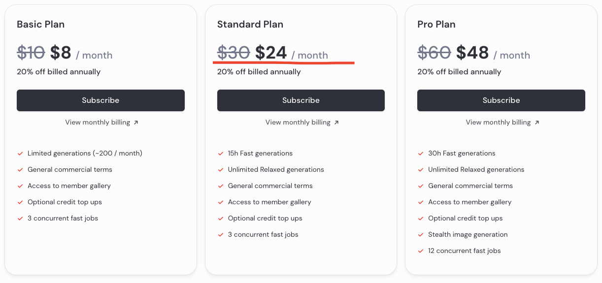 Midjourney pricing plan. More realistic characters.