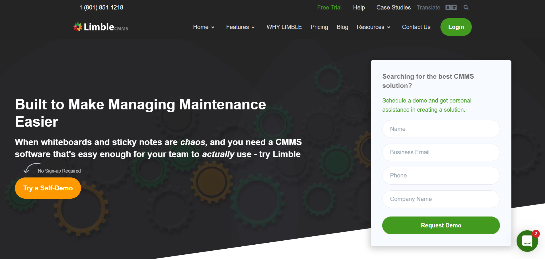 Limble CMMS main page