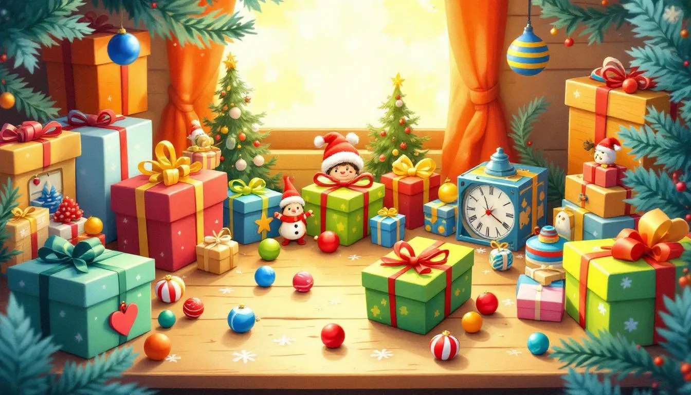 Special holiday gifts for all ages, showcasing a variety of festive items.