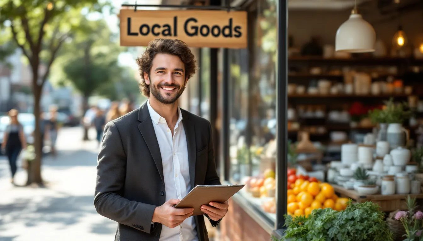 The image illustrates the various benefits of local marketing for small businesses, highlighting aspects such as local brand visibility, customer engagement, and the importance of a Google Business Profile. It emphasizes how effective local marketing strategies can enhance lead generation and maximize revenue by connecting businesses with local customers through digital marketing tools and insights.