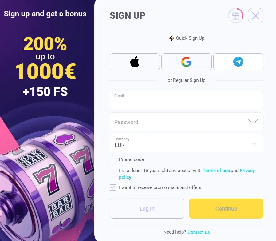Chachabet casino accountregistratie