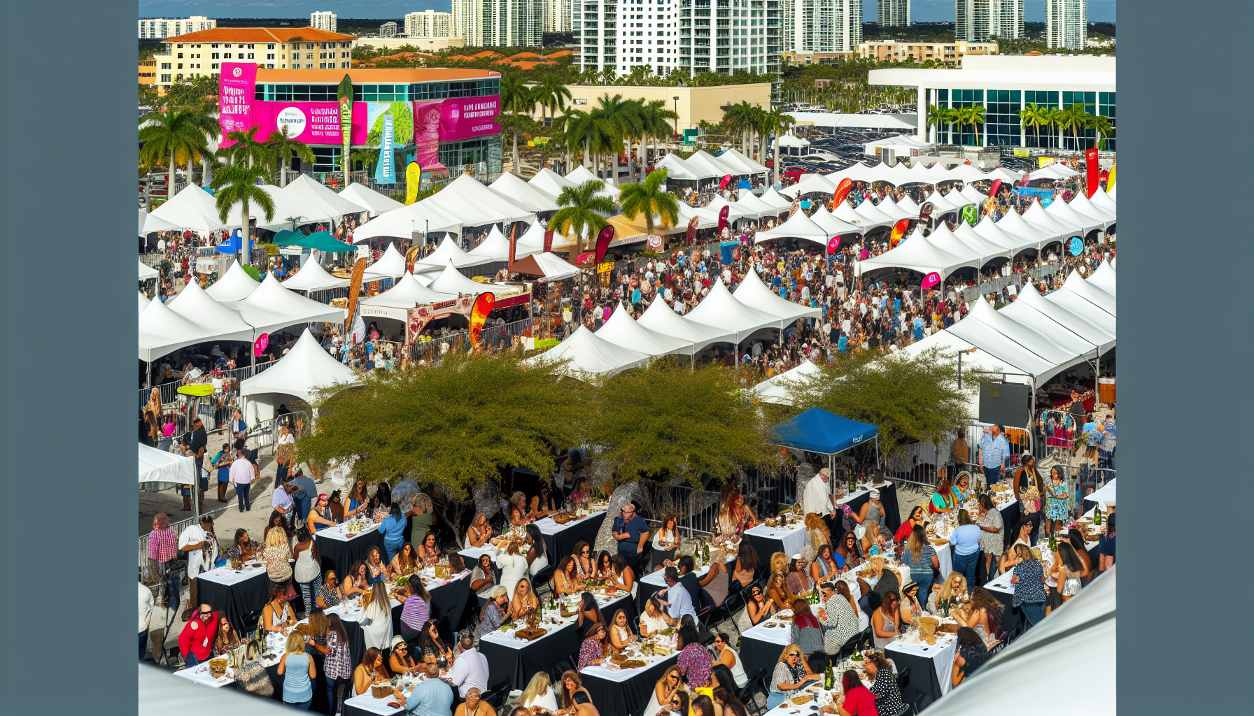 Aerial view of food and wine festival fort lauderdale
