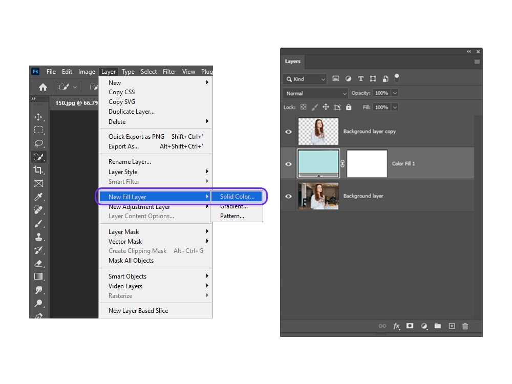 Creating a Solid Color Fill Layer