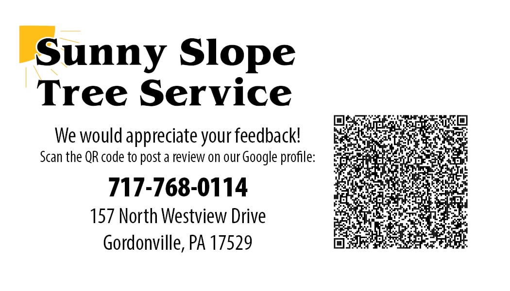 Google Review Card Example for Sunny Slope Tree Service