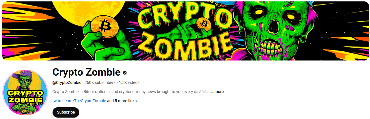 Crypto Zombie - Best Crypto YouTube Channels
