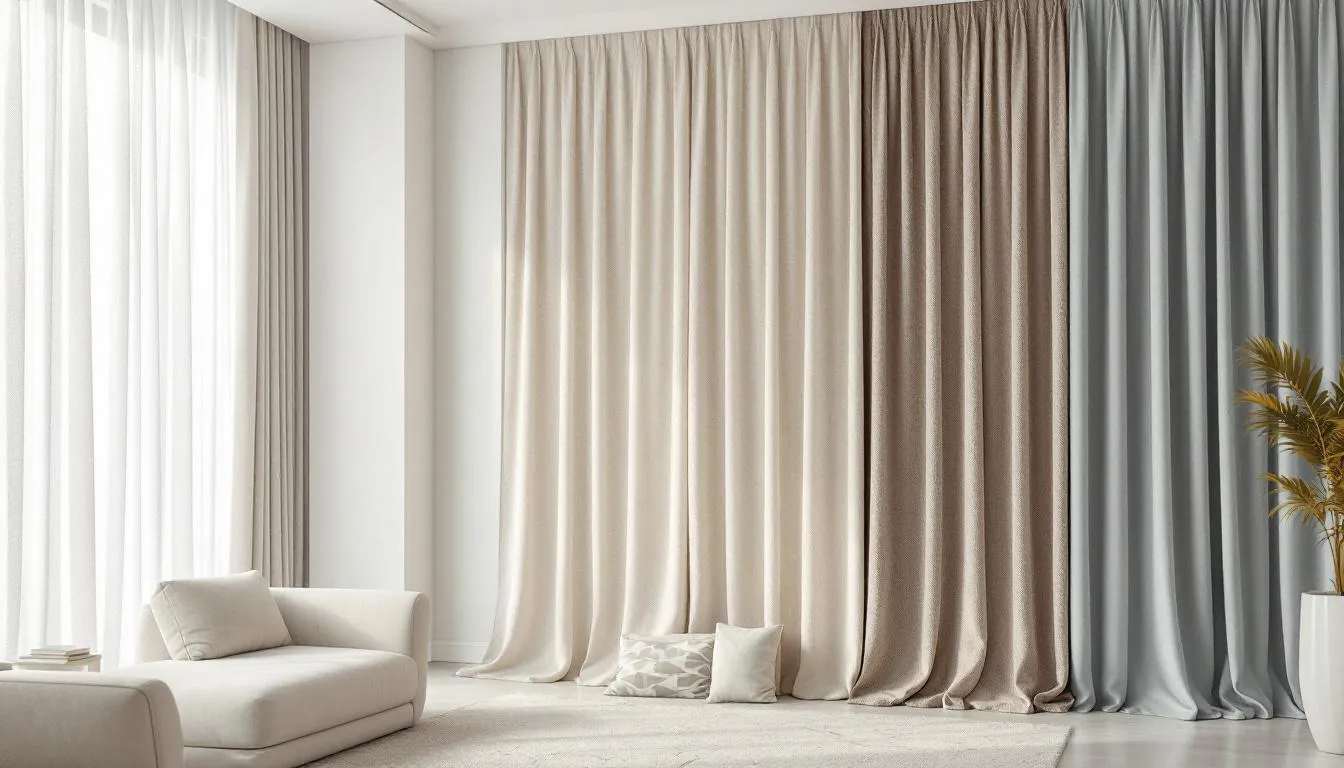 Different fabrics used in curtains, highlighting specialized cleaning techniques.