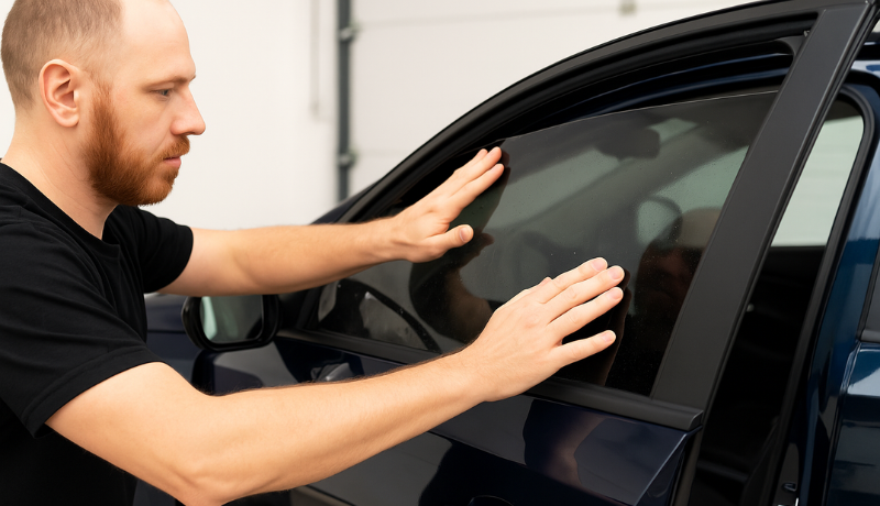 A professional is applying high quality materials to enhance protective properties