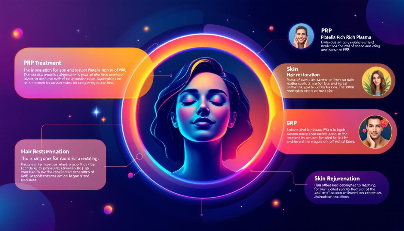 Un gráfico que muestra las aplicaciones del PRP en medicina estética.