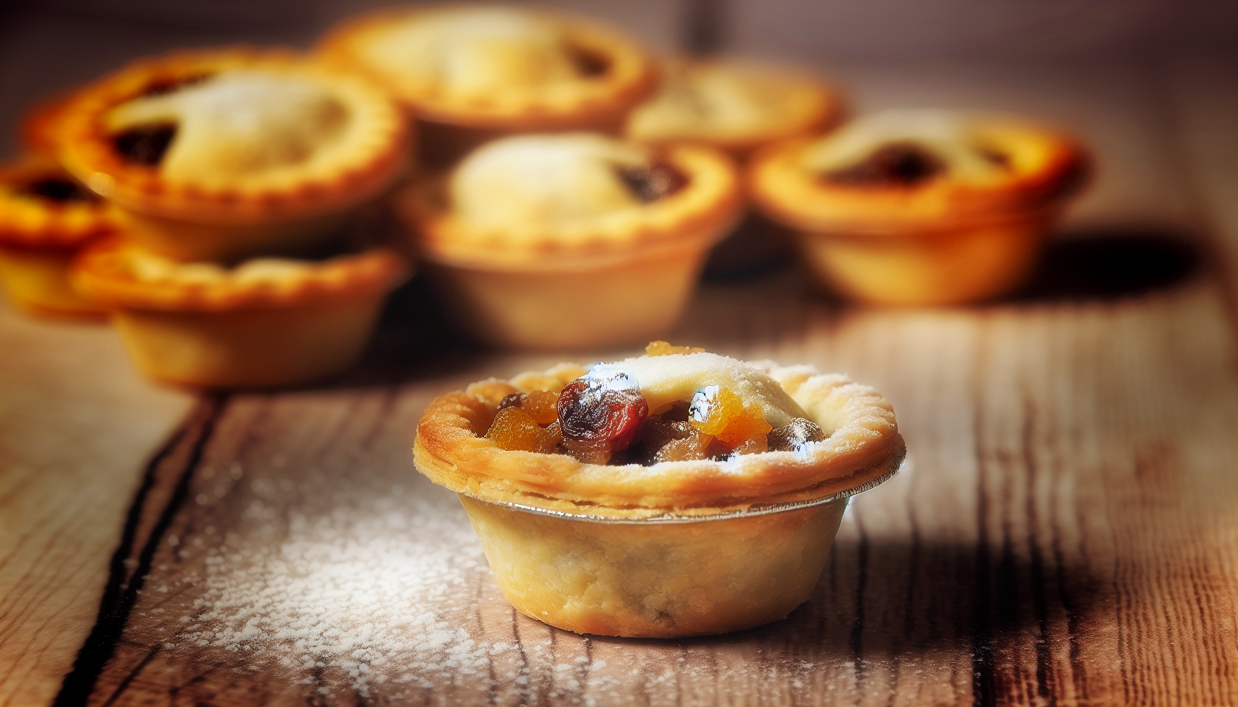 Mince Pies, a British Christmas classic featuring a buttery pastry filled with a mixture of dried fruits and spices