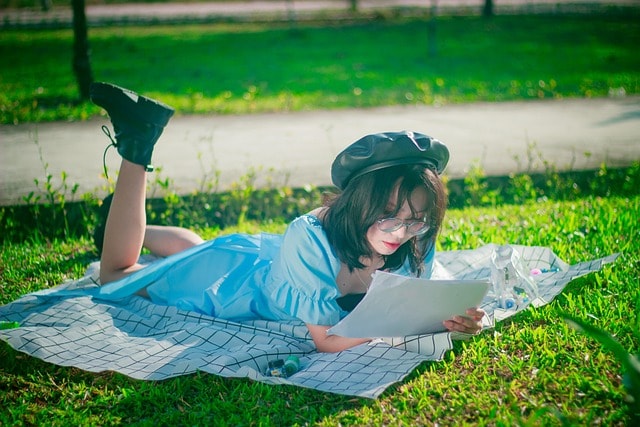 woman, picnic, grass, model, fashion, nature, female, lay