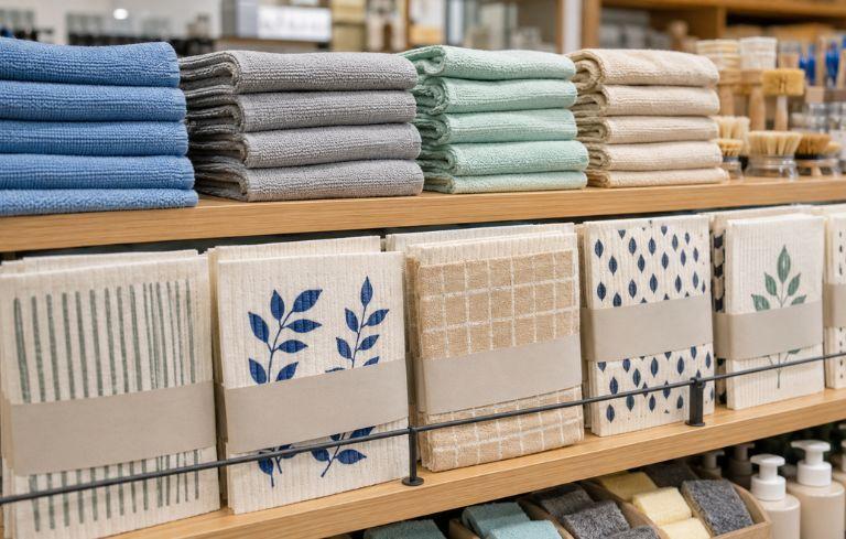 Microfiber cloths and Swedish cloths in Retail Stores