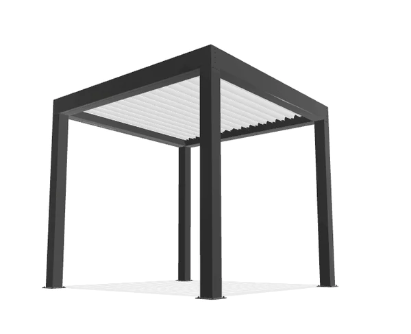 Posts come down to the 20 x20 pergola similar to this one