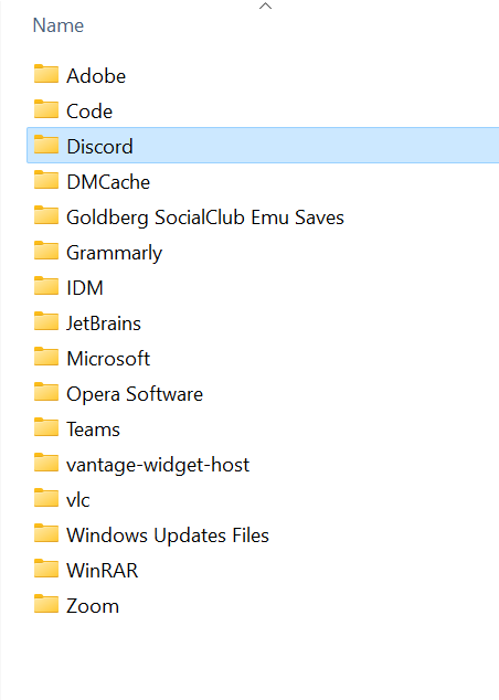 Discord Folder in app data