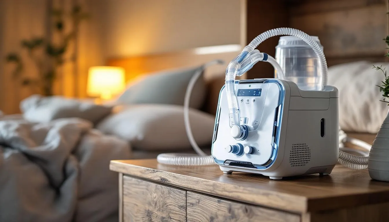 CPAP machine setup during cold and flu season.