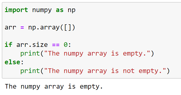 Checking if a List is Empty in Numpy