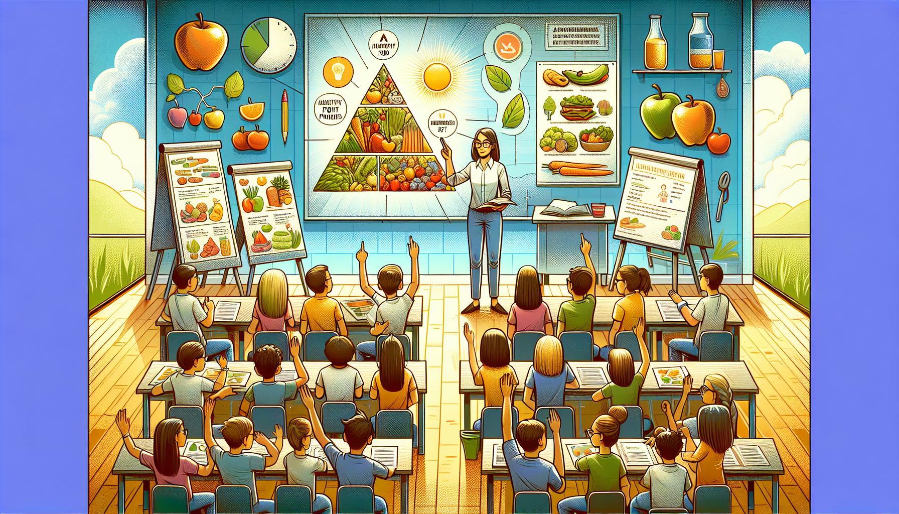 Illustrazione di interventi educativi per la prevenzione dei disturbi alimentari