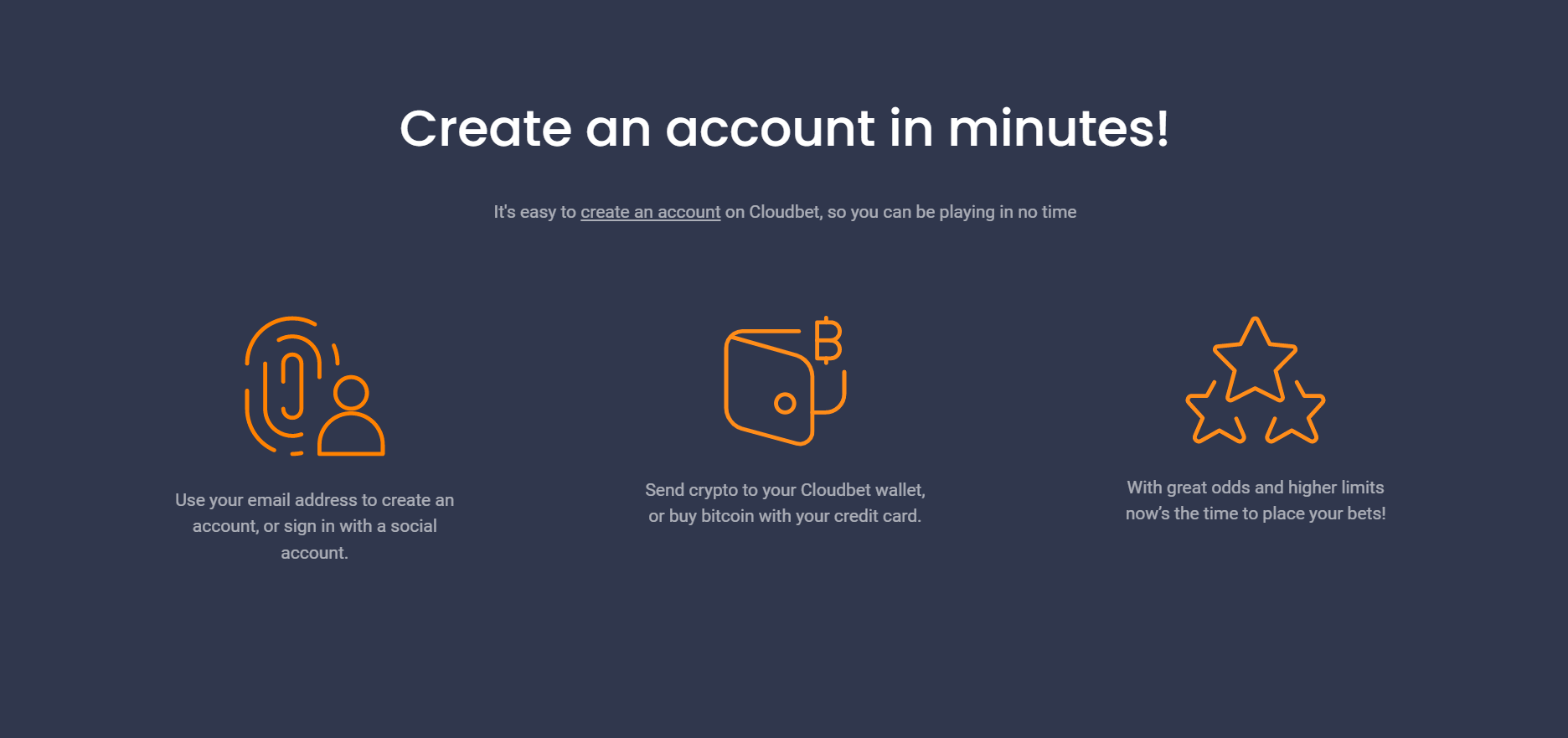 create an account in minutes