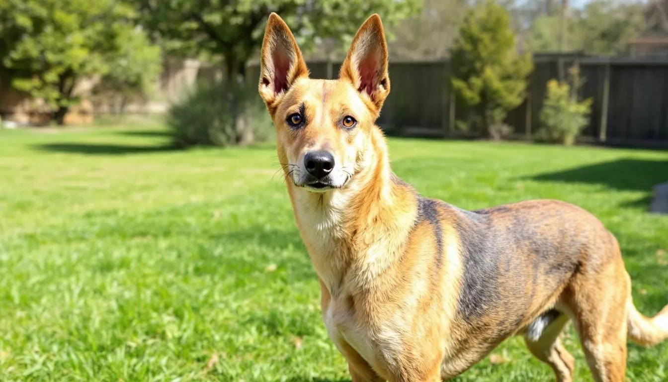 A dog is shown with its ears perked up and a focused gaze, exhibiting alert behavior as it senses something unusual in its environment. This heightened awareness may suggest that many dogs possess a sixth sense, allowing them to perceive the presence of spirits or other supernatural beings that we humans cannot see.