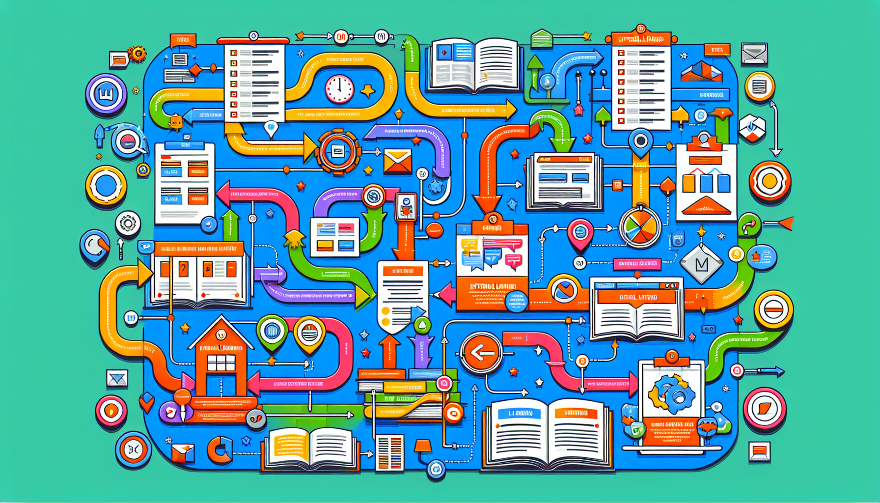 An illustration showing the process of developing an effective internal linking strategy for better website navigation.