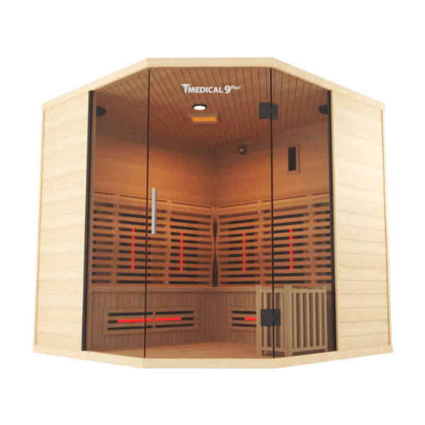 An image of the Medical 9 Plus - Hybrid (Full Spectrum + Traditional) Sauna with free shipping from Airpuria.