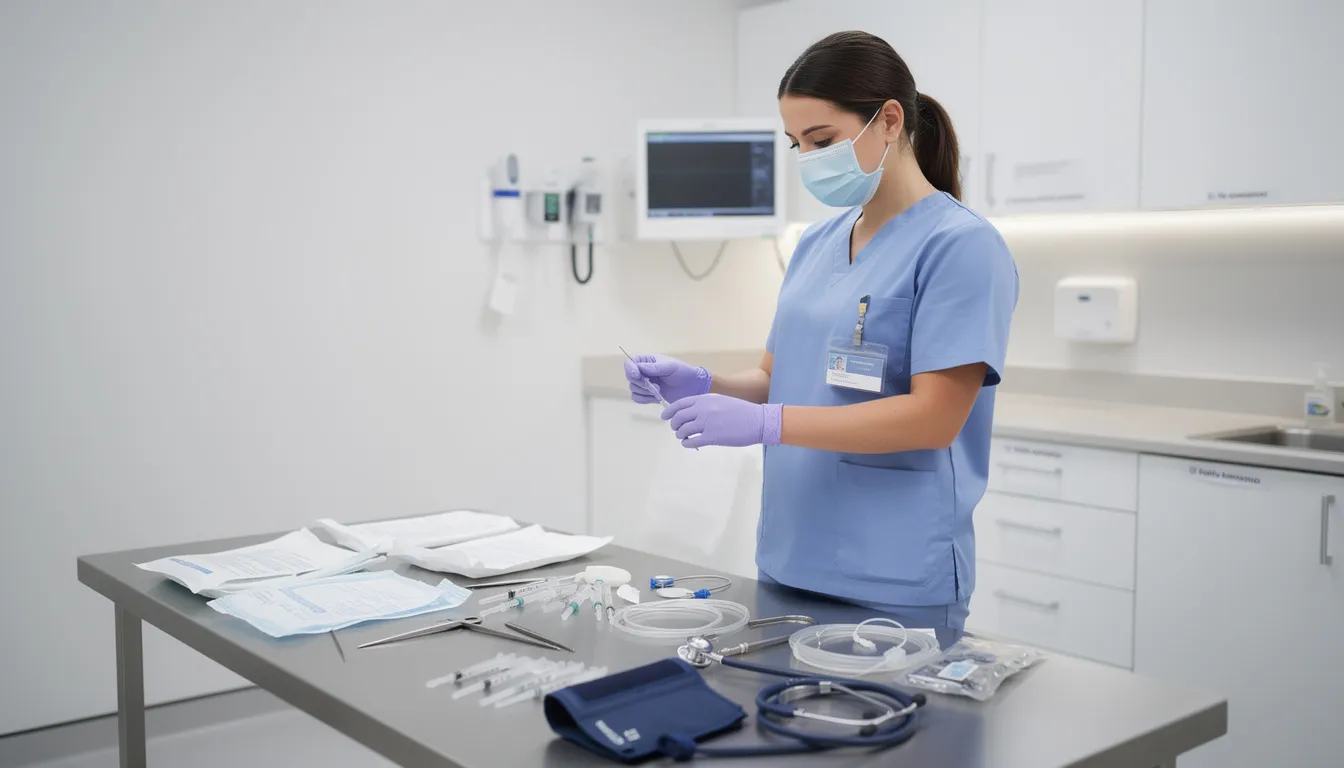 A healthcare professional is seen in a clinical setting, carefully preparing medical equipment essential for conducting research on boosting NAD levels and mitochondrial function. The focus on NAD supplements, such as nicotinamide riboside and nicotinamide mononucleotide, highlights the importance of enhancing cellular energy and supporting healthy aging.