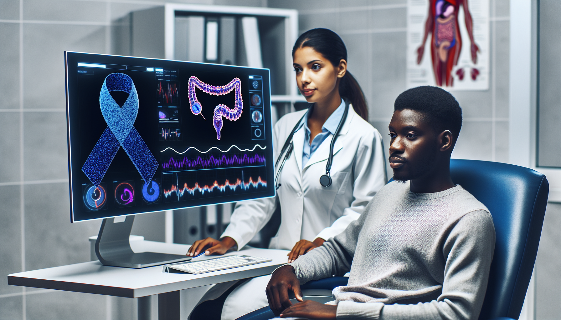 An illustration of a patient undergoing medical check-ups