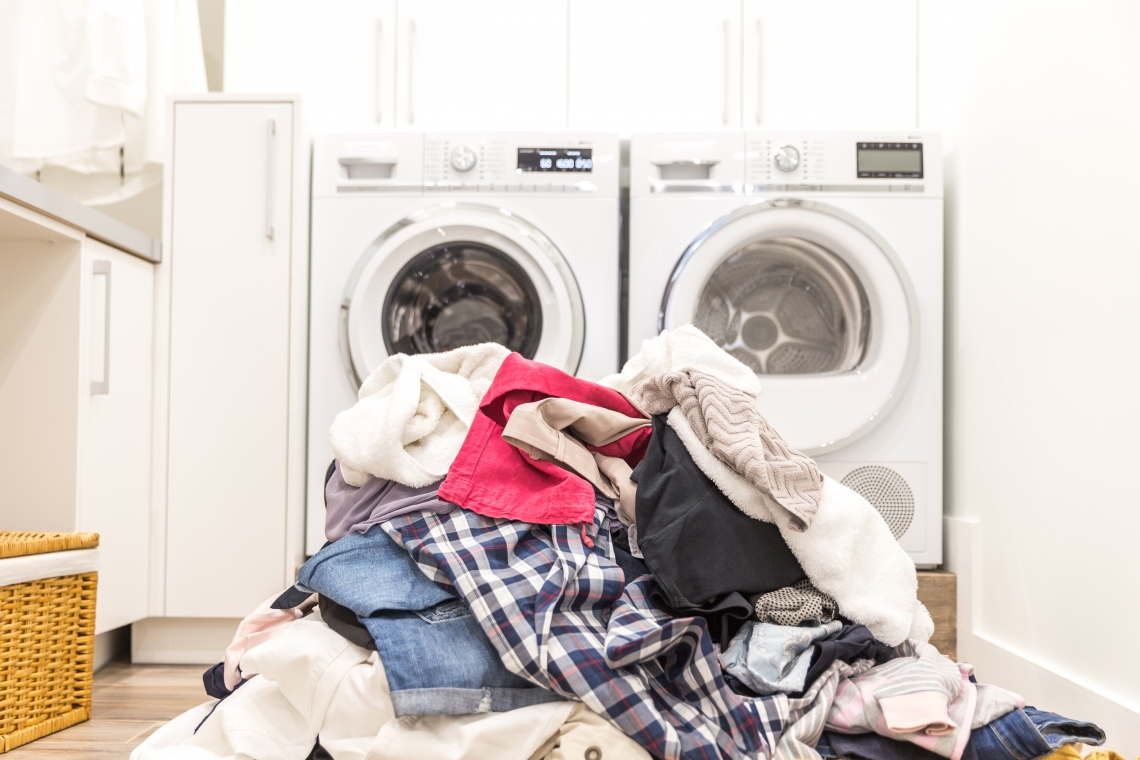 To deep clean your laundry room, start decluttering it.
