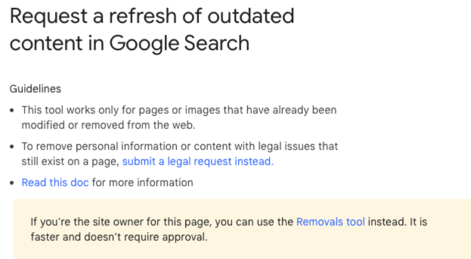 Outdated or Irrelevant Information removal