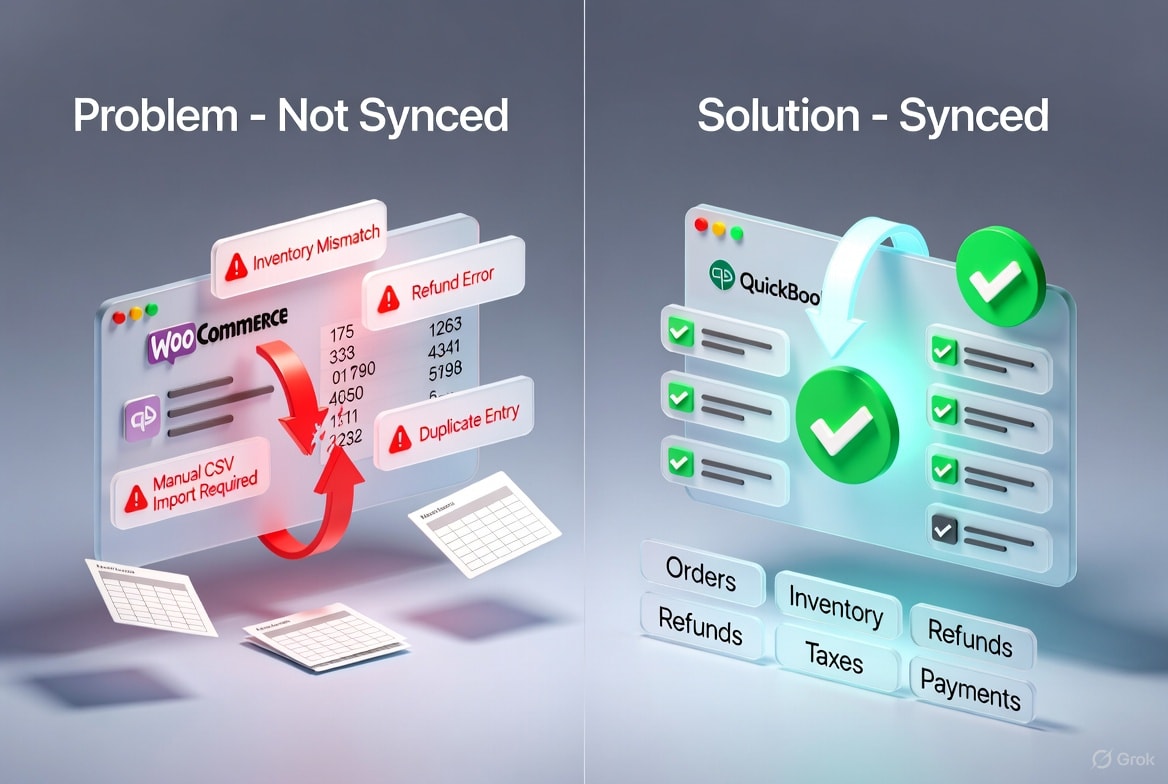 Unsynced WooCommerce and QuickBooks