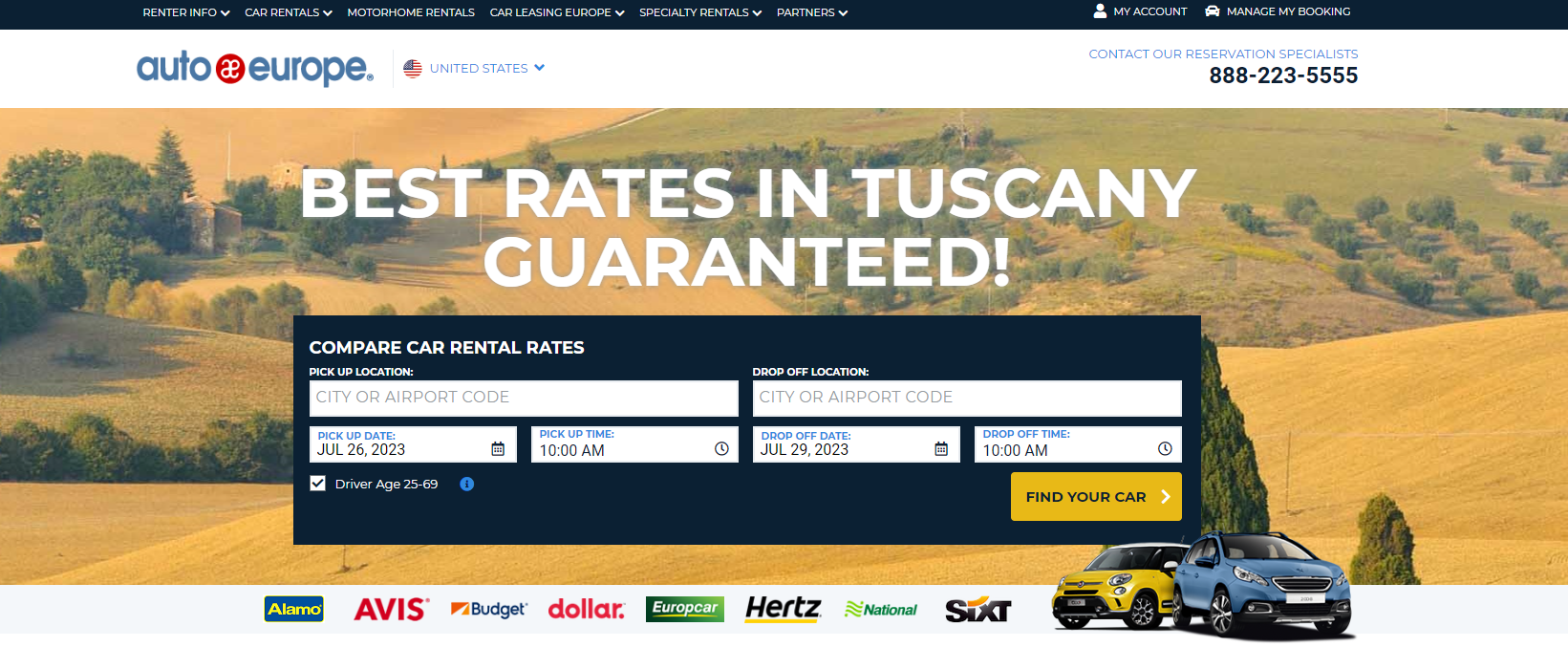 Auto Europe website