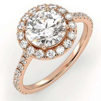 Rankų darbo halo žiedas su deimantais formos geltono aukso – topdiamonds.online