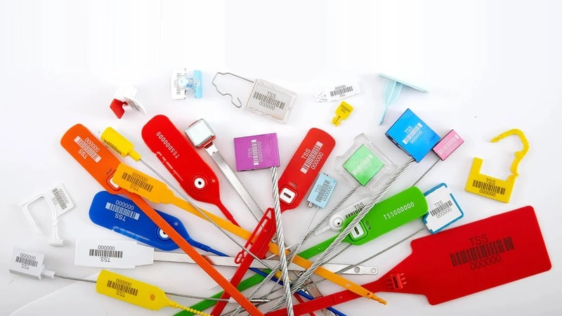 Diverse seals for tamper-evident applications, including barcodes and wire loops