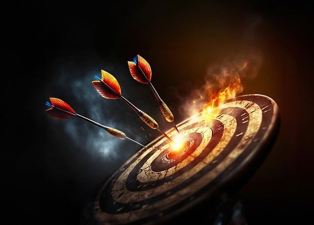 ai generated, darts, dart board, goal, sports, arrow, background, bulls eye, fire, goal, goal, goal, goal, goal