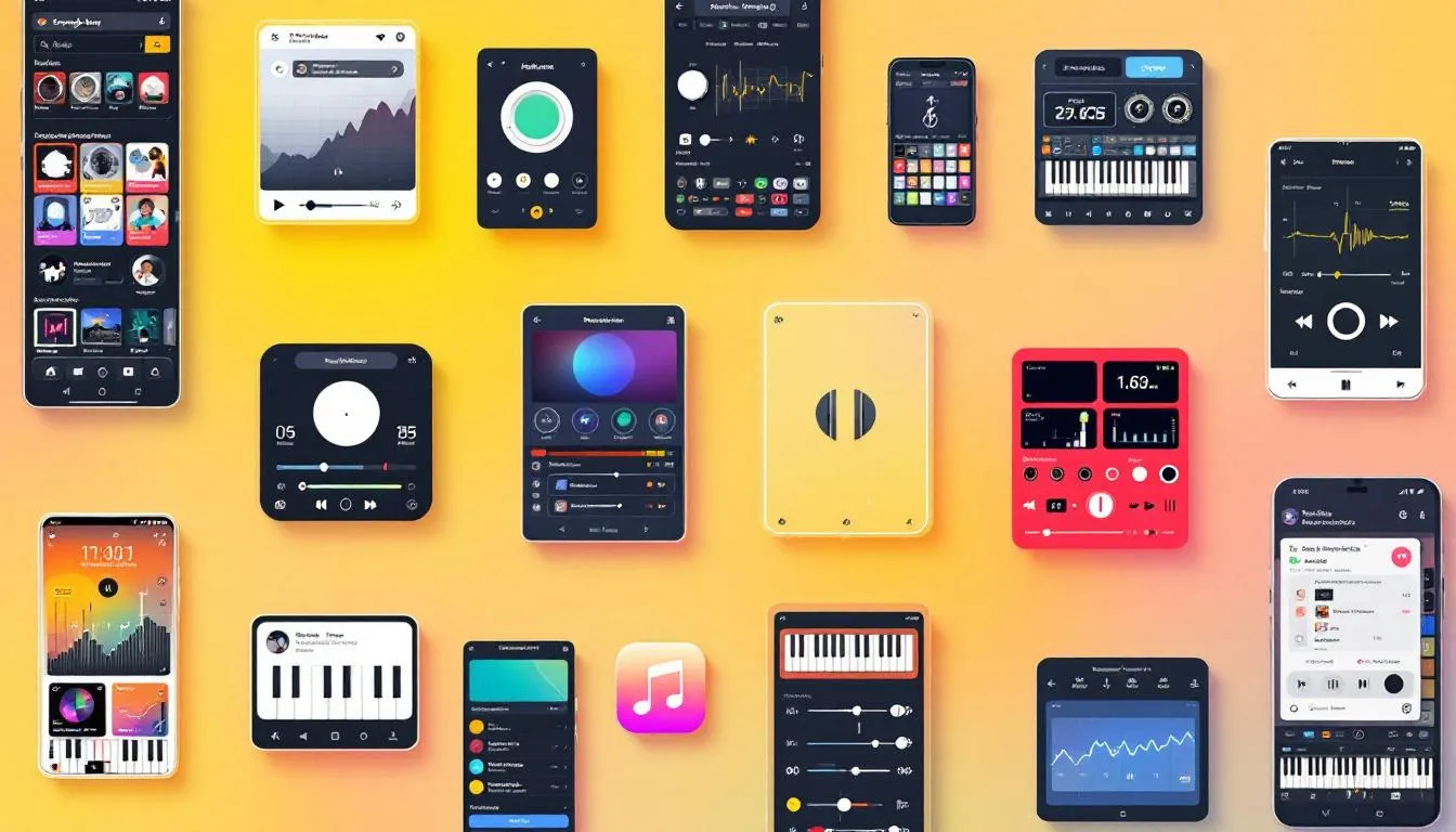 An overview of the best music making apps for Android, showcasing various app interfaces.