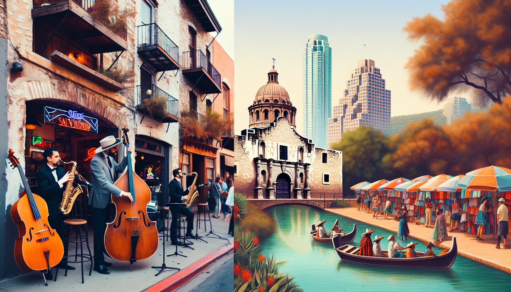 Live music scene in Austin vs cultural heritage in San Antonio