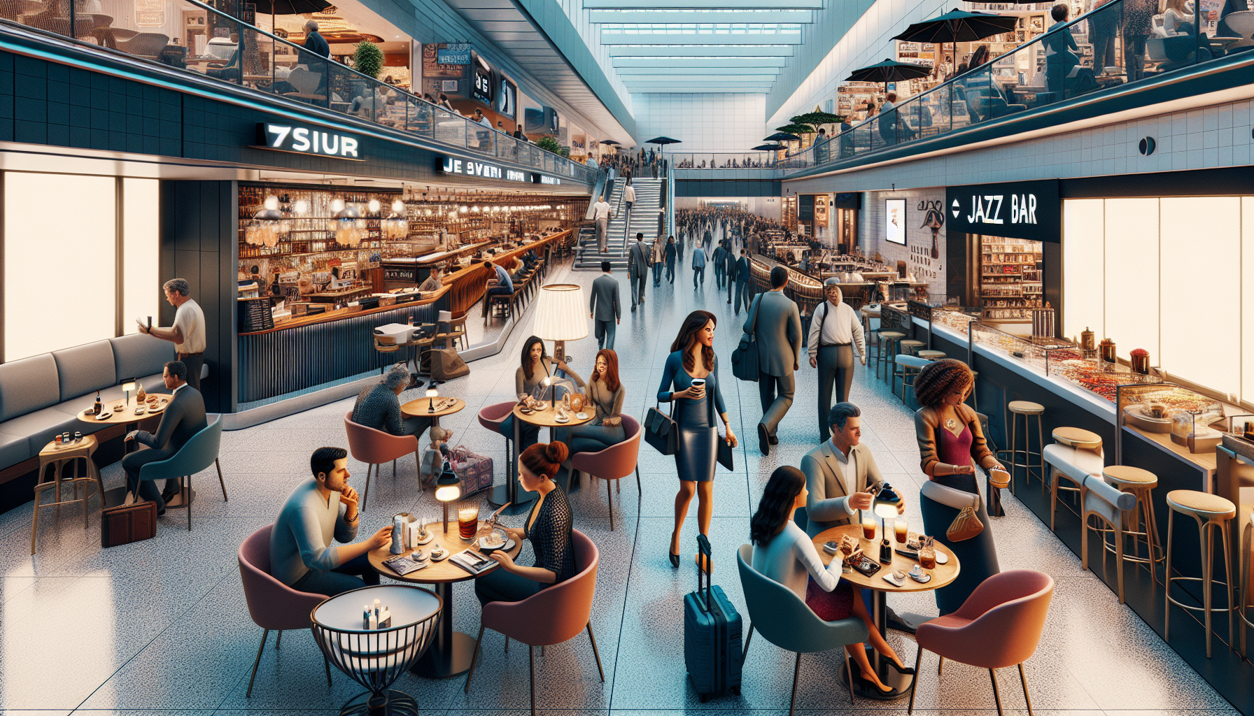 Restaurants and shops at JFK Terminal 1