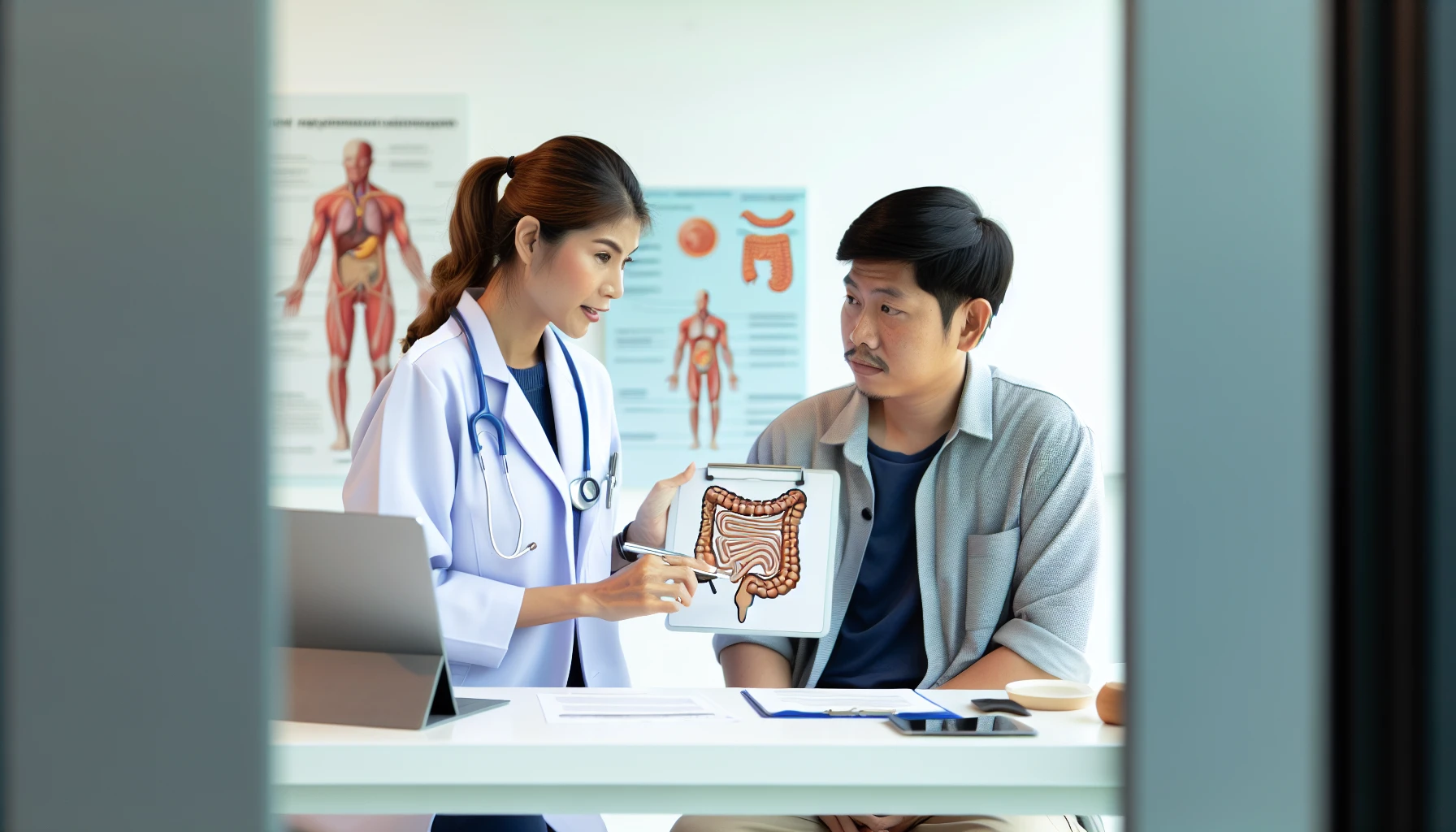 Photo of a healthcare professional discussing systemic therapies with a patient