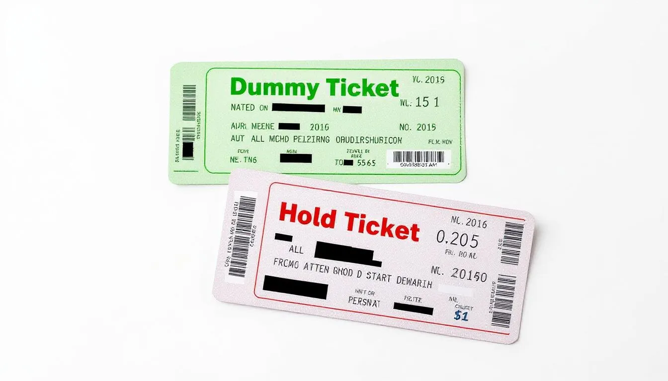 Dummy ticket vs hold ticket comparison illustration