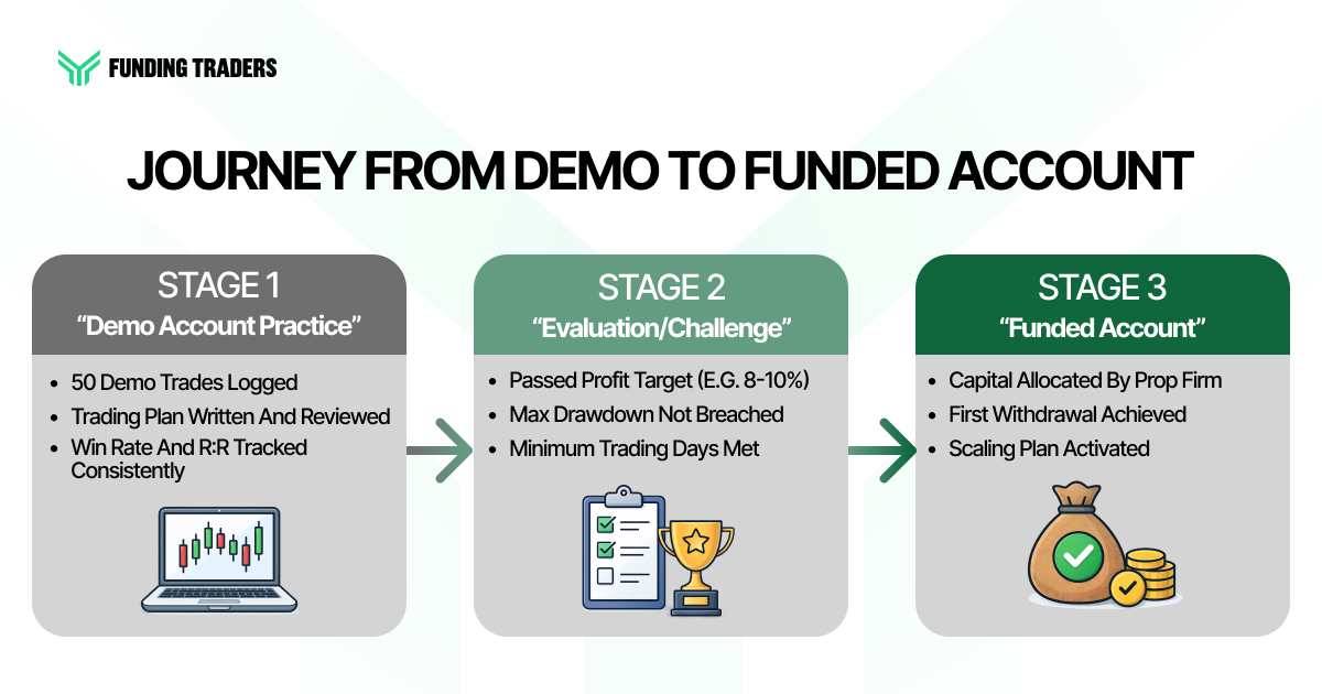Photo of a step by step process of a getting a funded account