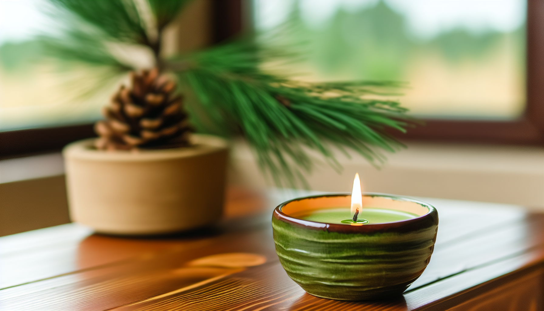 pine-scented candle